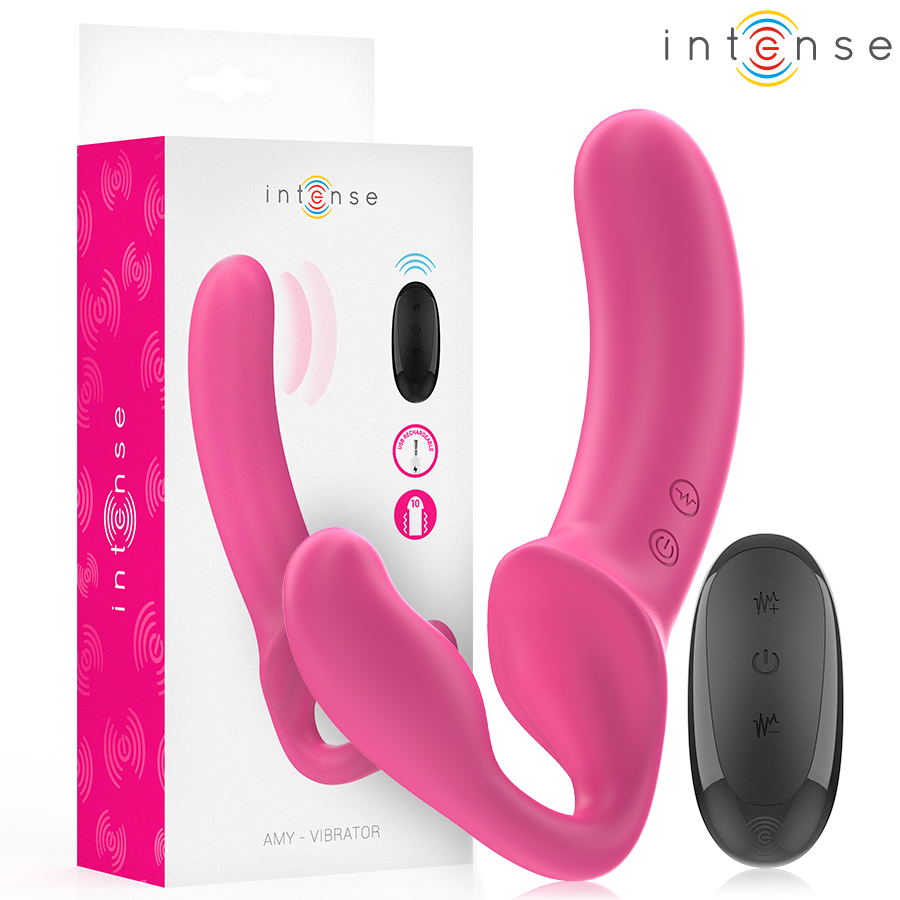 INTENSE - AMY VIBRADOR DOBLE 20 CM ROSA CONTROL REMOTO