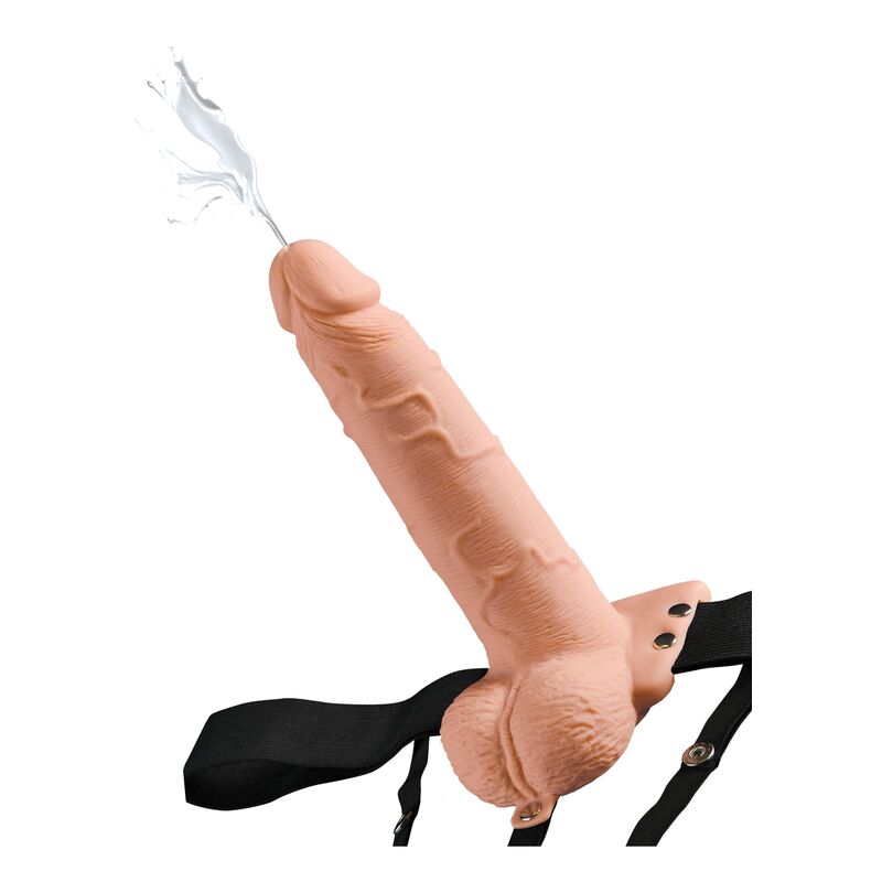 FETISH FANTASY SERIES - ARNÉS AJUSTABLE PENE REALÍSTICO CON TESTÍCULOS SQUIRTING 19 CM