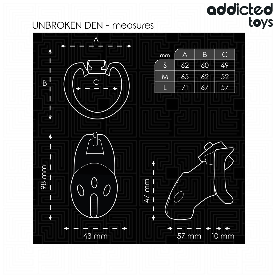 ADDICTED TOYS LOCKED - UNBROKEN DEN JAULA PARA PENE 9,8 CM