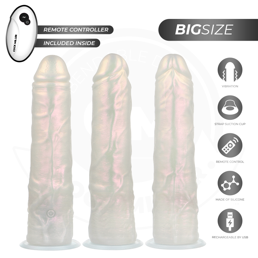 COCK MILLER - DILDO SILICONA 21,5 CM , LUCES Y VIBRACIÓN CON CONTROL REMOTO