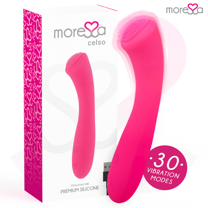MORESSA - CELSO MASAJEADOR DUO PUNTO G Y SUERO PELVICO PREMIUM SILICONE RECARGABLE