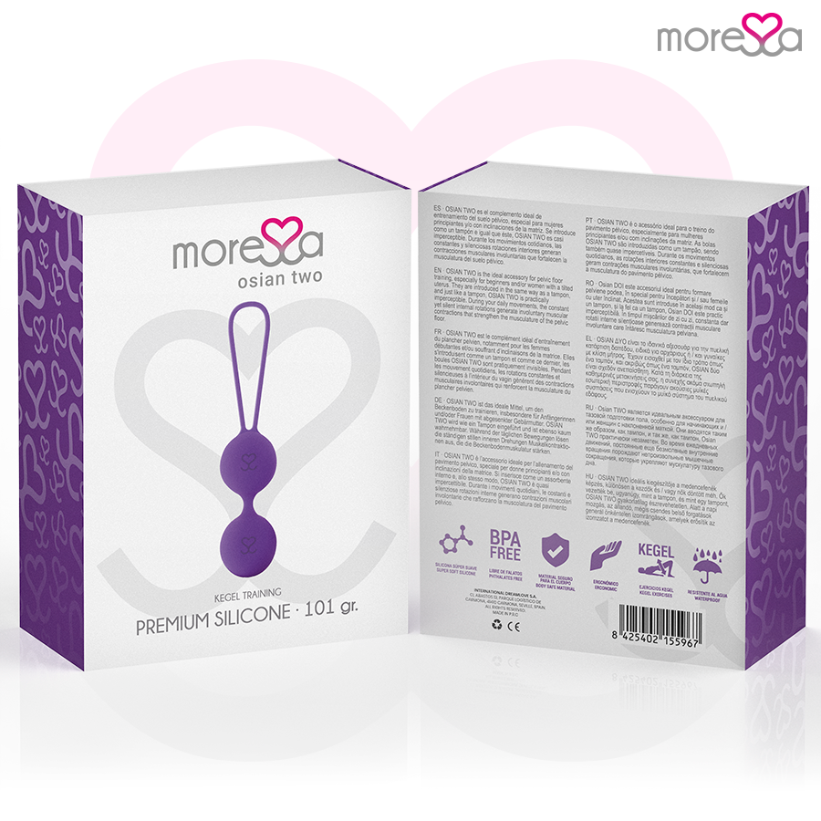 MORESSA - OSIAN TWO ENTRENAMIENTO SUELO PELVICO 101gr PREMIUM SILICONA LILA