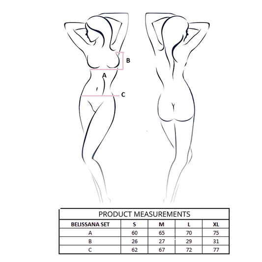 PASSION - BELISSANA SET SUJETADOR + TANGA BLANCO L/XL