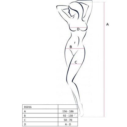 PASSION - WOMAN BS016 BODYSTOCKING BLANCO TALLA ÚNICA