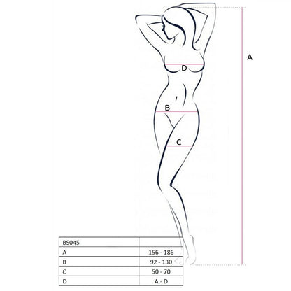 PASSION - WOMAN BS045 BODYSTOCKING BLANCO TALLA ÚNICA