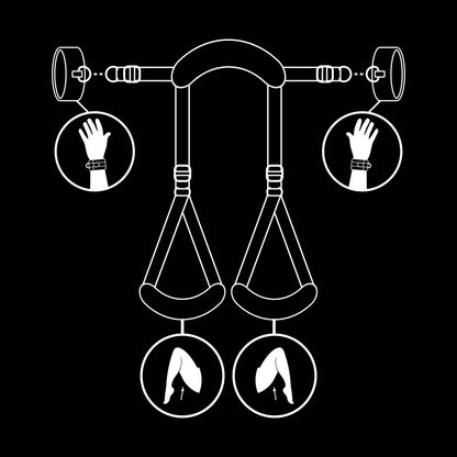 FETISH SUBMISSIVE - POSICIÓN PIERNAS ABIERTAS CON ESPOSAS CON FORRO DE NEOPRENO